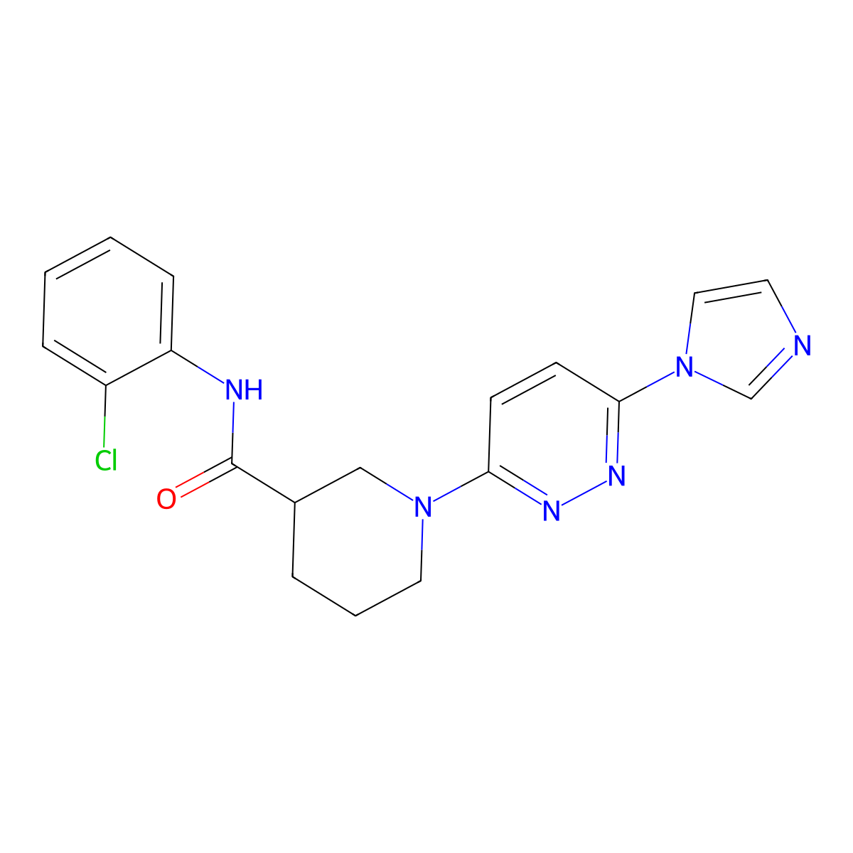 1-(6-(1H-imidazol-1-yl)pyridazin-3-yl)-N-(2-chlorophenyl)piperidine-3-carboxamide molecular structure, CAS 1286697-94-6