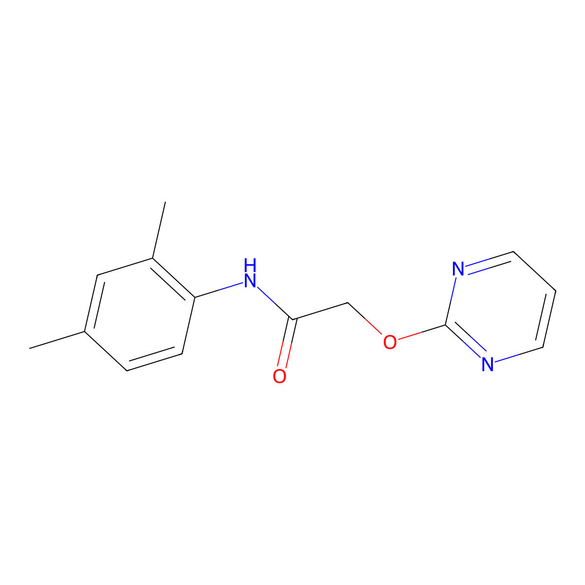 N-(2,4-dimethylphenyl)-2-(pyrimidin-2-yloxy)acetamide molecular structure, CAS 1286698-05-2