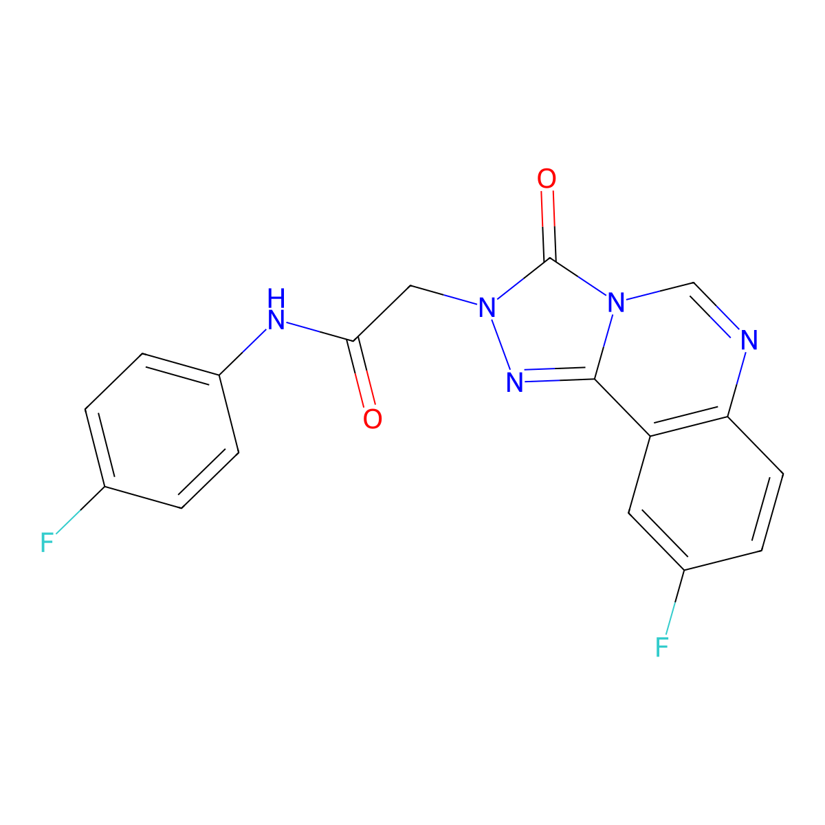 2-(9-fluoro-3-oxo-[1,2,4]triazolo[4,3-c]quinazolin-2(3H)-yl)-N-(4-fluorophenyl)acetamide molecular structure, CAS 1286698-09-6