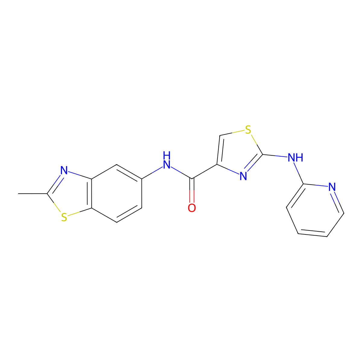 N-(2-methylbenzo[d]thiazol-5-yl)-2-(pyridin-2-ylamino)thiazole-4-carboxamide molecular structure, CAS 1286698-49-4
