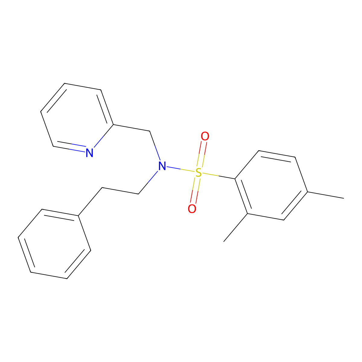 2,4-dimethyl-N-phenethyl-N-(pyridin-2-ylmethyl)benzenesulfonamide molecular structure, CAS 1286698-51-8