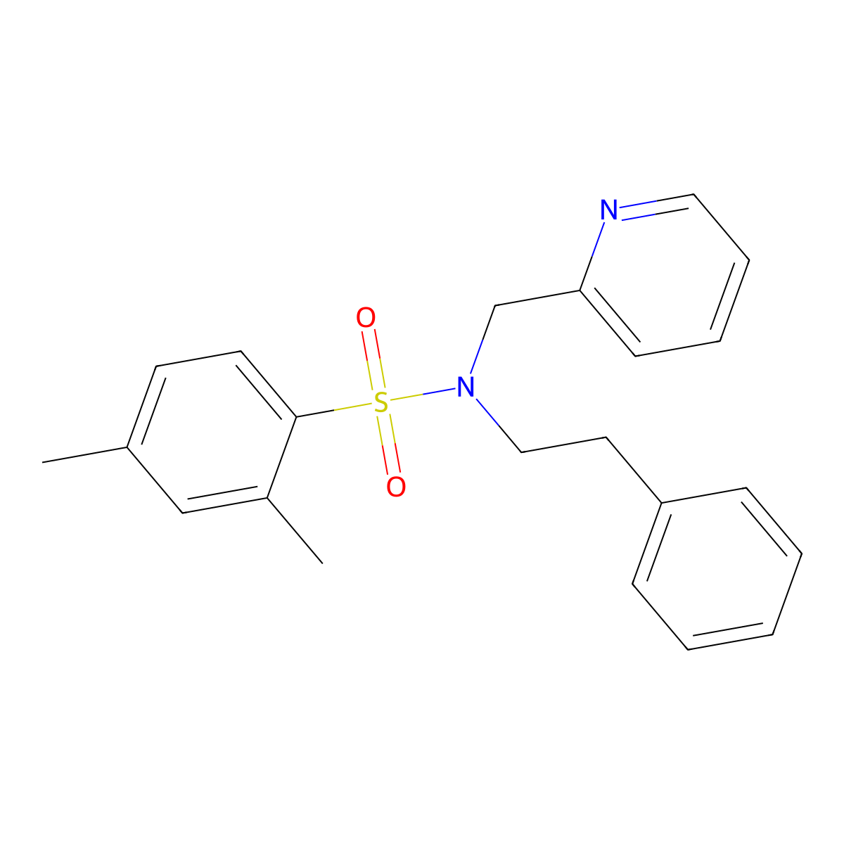2,4-dimethyl-N-phenethyl-N-(pyridin-2-ylmethyl)benzenesulfonamide molecular structure, CAS 1286698-51-8