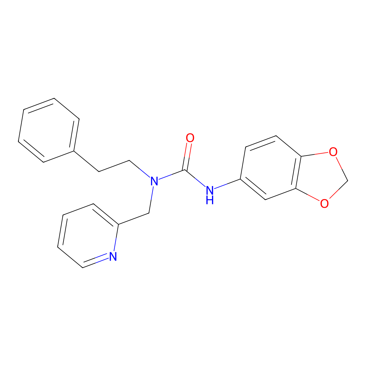 3-(Benzo[d][1,3]dioxol-5-yl)-1-phenethyl-1-(pyridin-2-ylmethyl)urea molecular structure, CAS 1286698-52-9