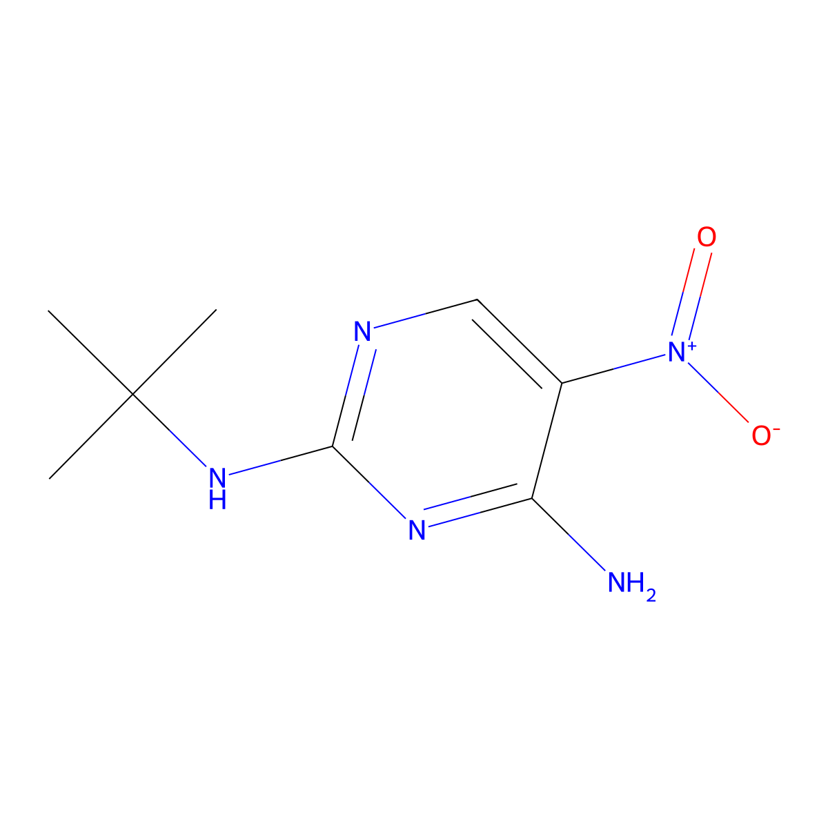 N2-(tert-butyl)-5-nitropyrimidine-2,4-diamine molecular structure, CAS 1286698-57-4