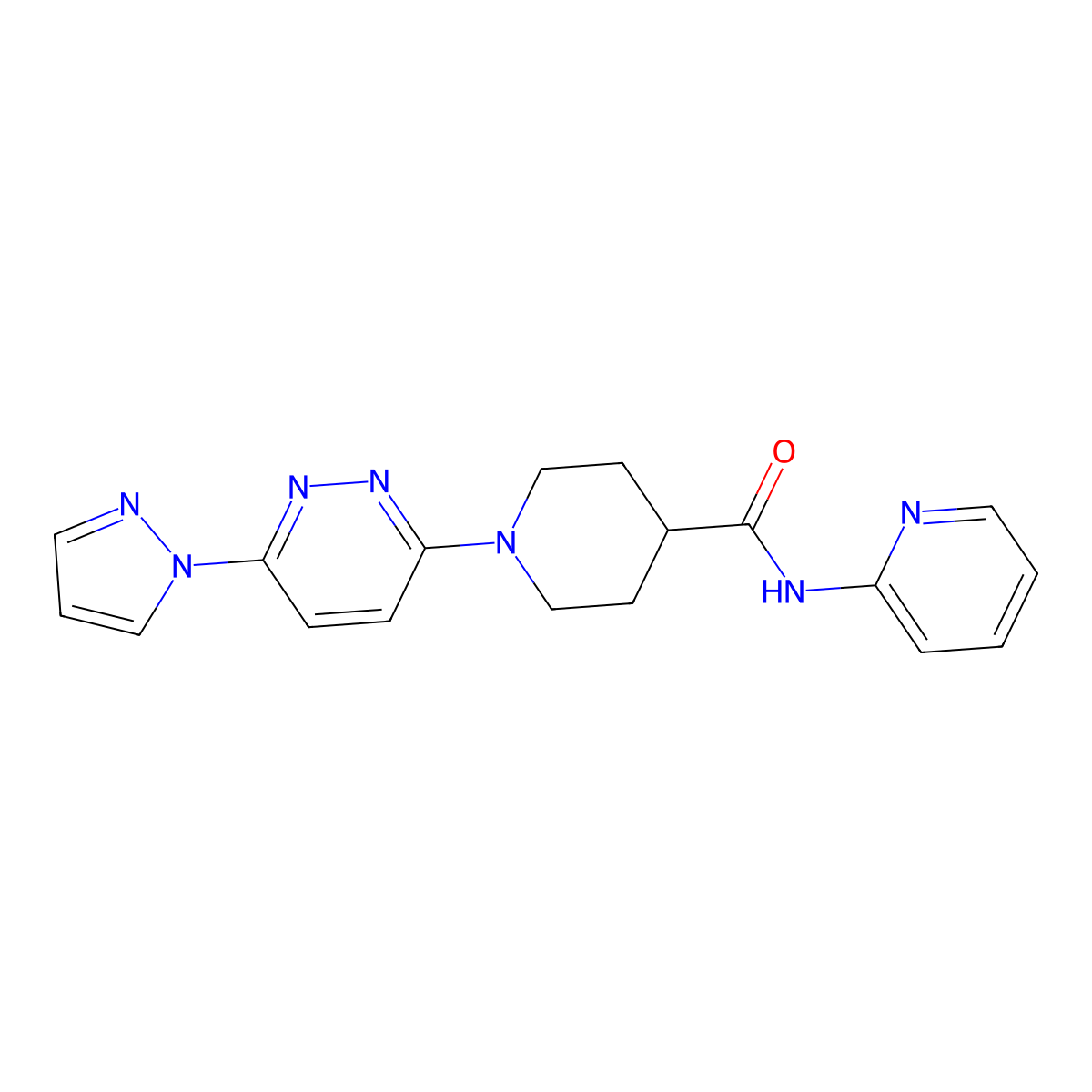 1-[6-(1H-pyrazol-1-yl)pyridazin-3-yl]-N-(pyridin-2-yl)piperidine-4-carboxamide molecular structure, CAS 1286698-60-9