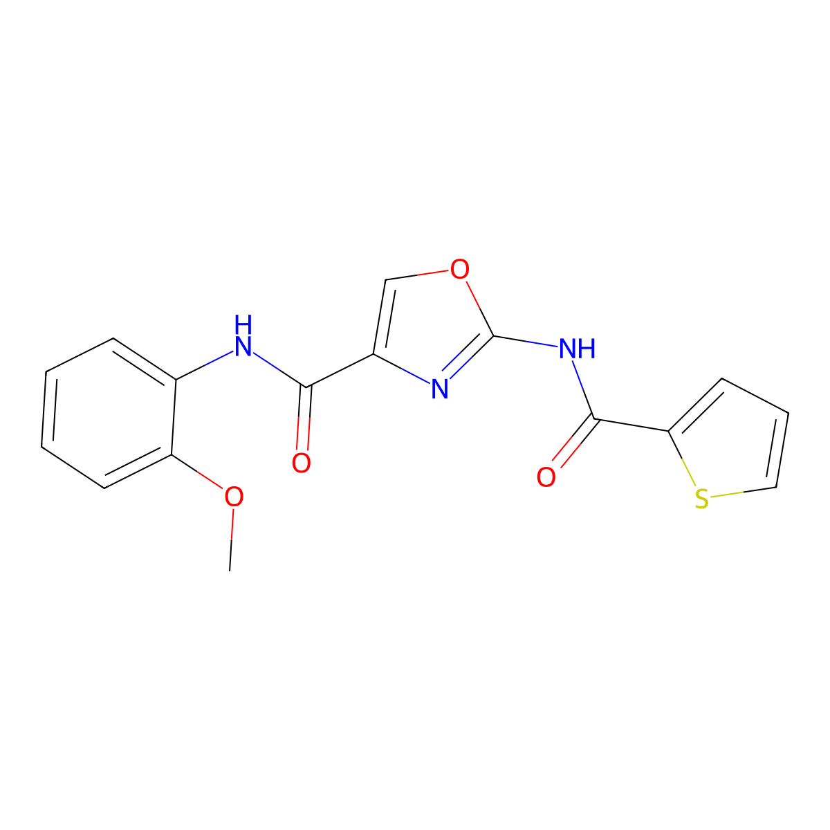 N-(2-methoxyphenyl)-2-(thiophene-2-carboxamido)oxazole-4-carboxamide molecular structure, CAS 1286698-74-5
