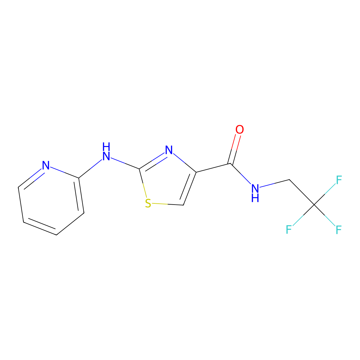 2-(pyridin-2-ylamino)-N-(2,2,2-trifluoroethyl)thiazole-4-carboxamide molecular structure, CAS 1286698-75-6