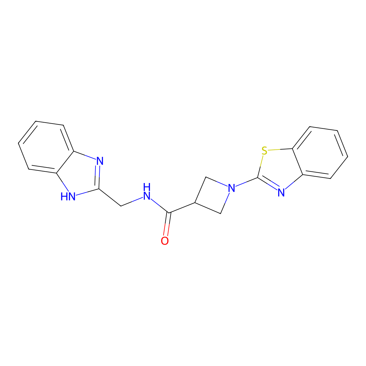 N-((1H-benzo[d]imidazol-2-yl)methyl)-1-(benzo[d]thiazol-2-yl)azetidine-3-carboxamide molecular structure, CAS 1286698-76-7