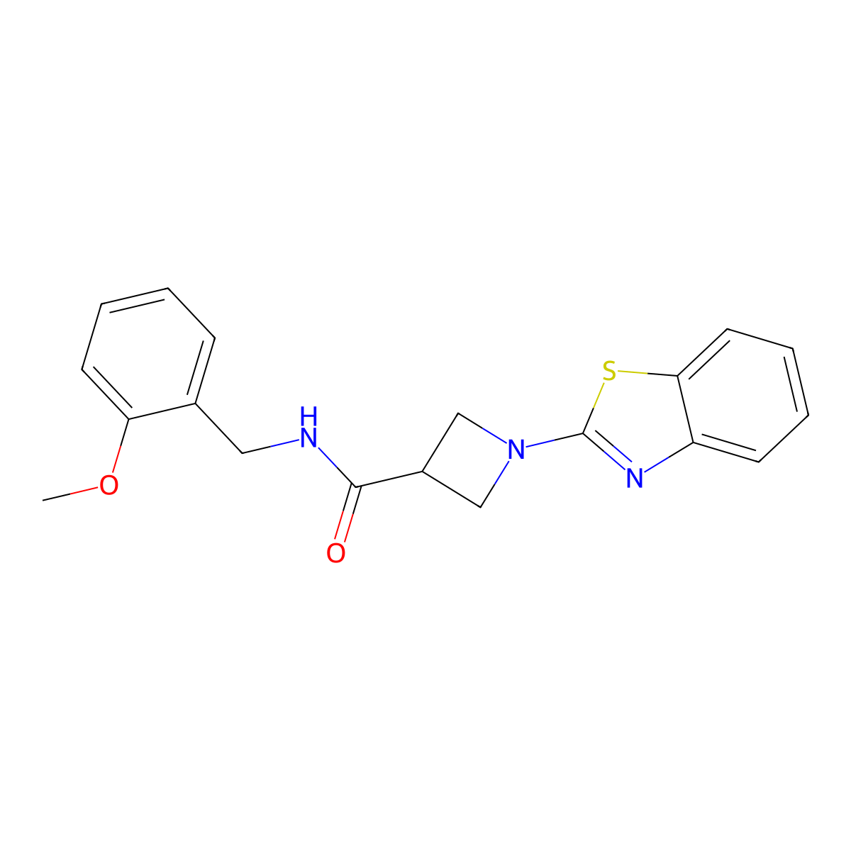 1-(benzo[d]thiazol-2-yl)-N-(2-methoxybenzyl)azetidine-3-carboxamide molecular structure, CAS 1286698-78-9