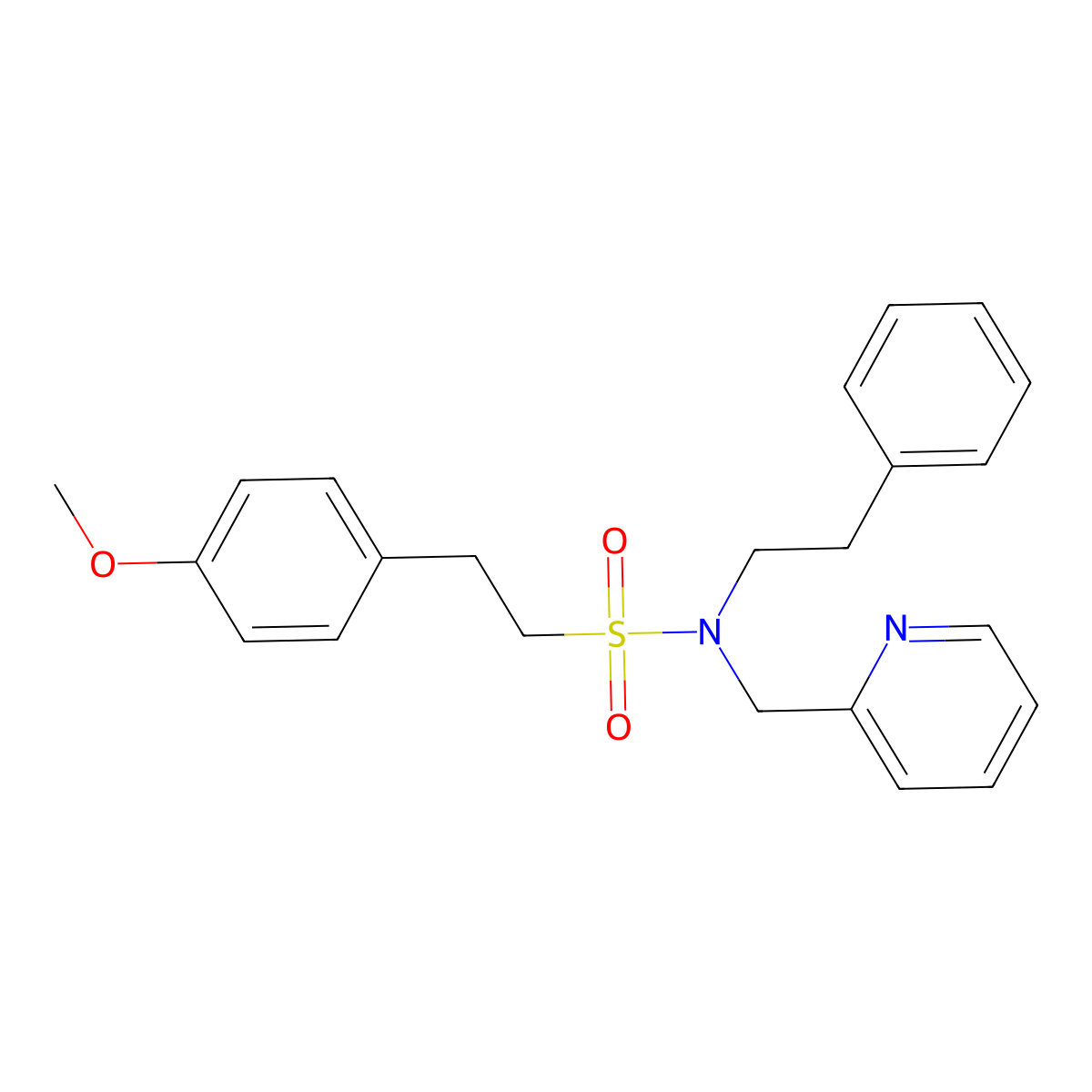 2-(4-methoxyphenyl)-N-phenethyl-N-(pyridin-2-ylmethyl)ethanesulfonamide molecular structure, CAS 1286698-94-9