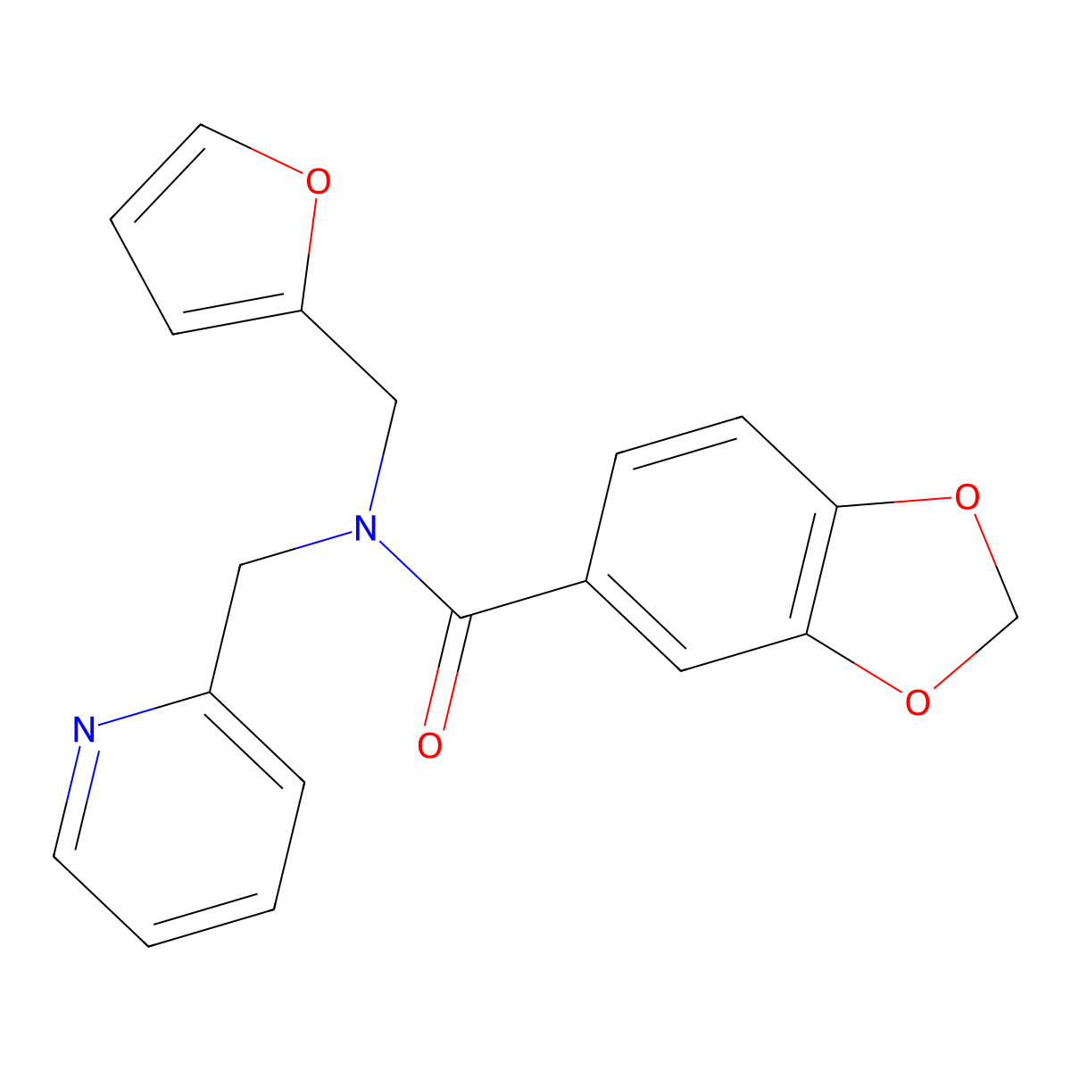 N-(furan-2-ylmethyl)-N-(pyridin-2-ylmethyl)benzo[d][1,3]dioxole-5-carboxamide molecular structure, CAS 1286698-96-1