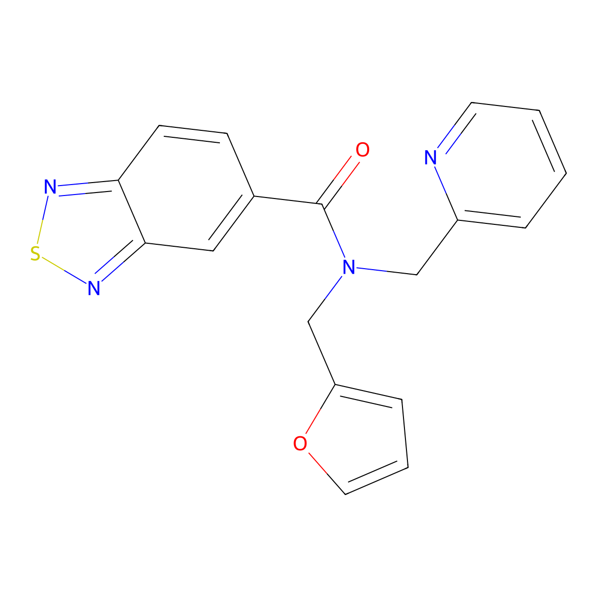N-(furan-2-ylmethyl)-N-(pyridin-2-ylmethyl)benzo[c][1,2,5]thiadiazole-5-carboxamide molecular structure, CAS 1286699-04-4