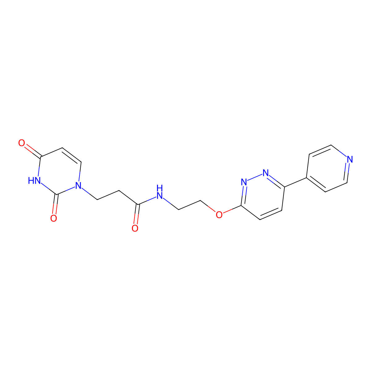 3-(2,4-dioxo-1,2,3,4-tetrahydropyrimidin-1-yl)-N-(2-{[6-(pyridin-4-yl)pyridazin-3-yl]oxy}ethyl)propanamide molecular structure, CAS 1286699-06-6