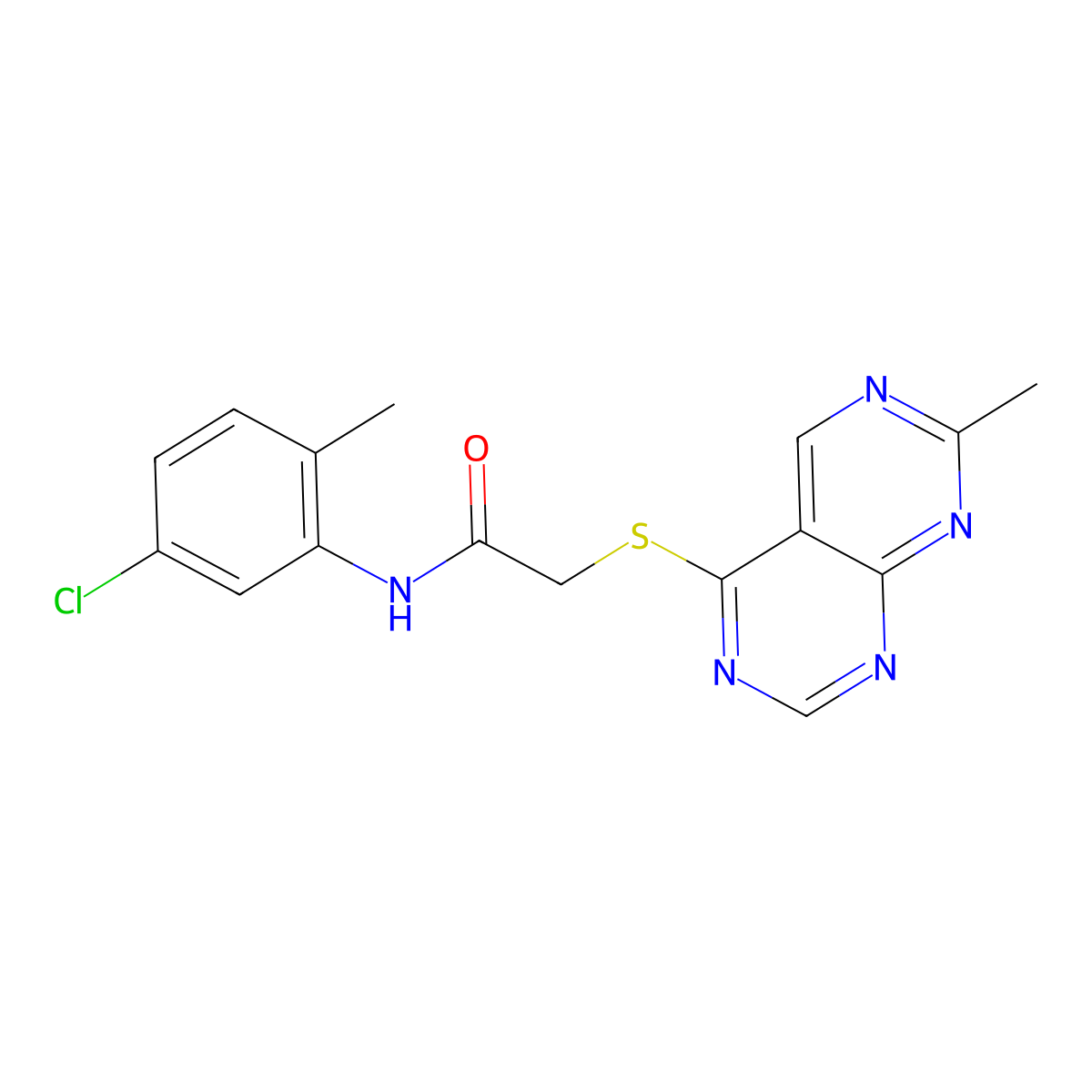 N-(5-chloro-2-methylphenyl)-2-((7-methylpyrimido[4,5-d]pyrimidin-4-yl)thio)acetamide molecular structure, CAS 1286699-22-6