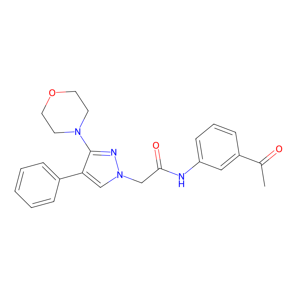 N-(3-acetylphenyl)-2-(3-morpholino-4-phenyl-1H-pyrazol-1-yl)acetamide molecular structure, CAS 1286699-32-8