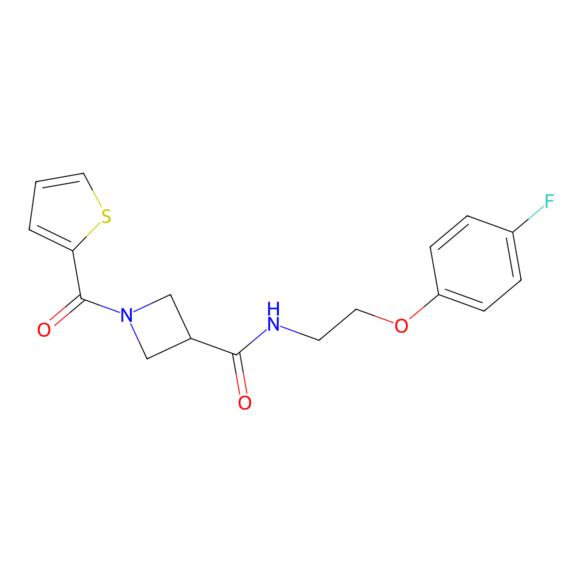 N-[2-(4-fluorophenoxy)ethyl]-1-(thiophene-2-carbonyl)azetidine-3-carboxamide molecular structure, CAS 1286699-34-0