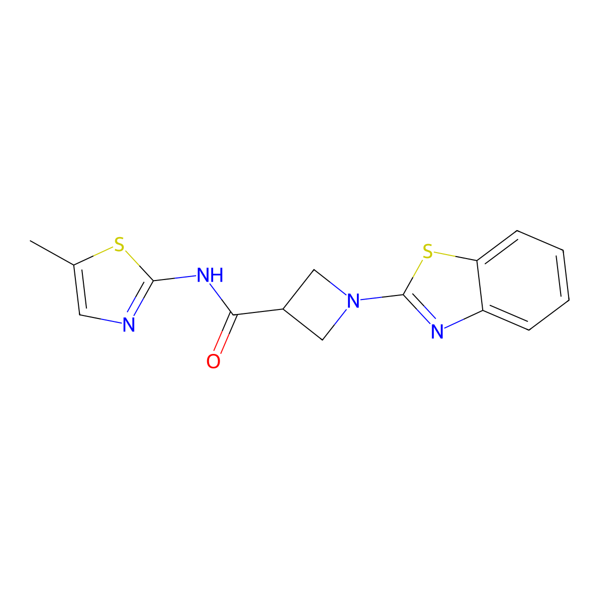 1-(benzo[d]thiazol-2-yl)-N-(5-methylthiazol-2-yl)azetidine-3-carboxamide molecular structure, CAS 1286699-36-2