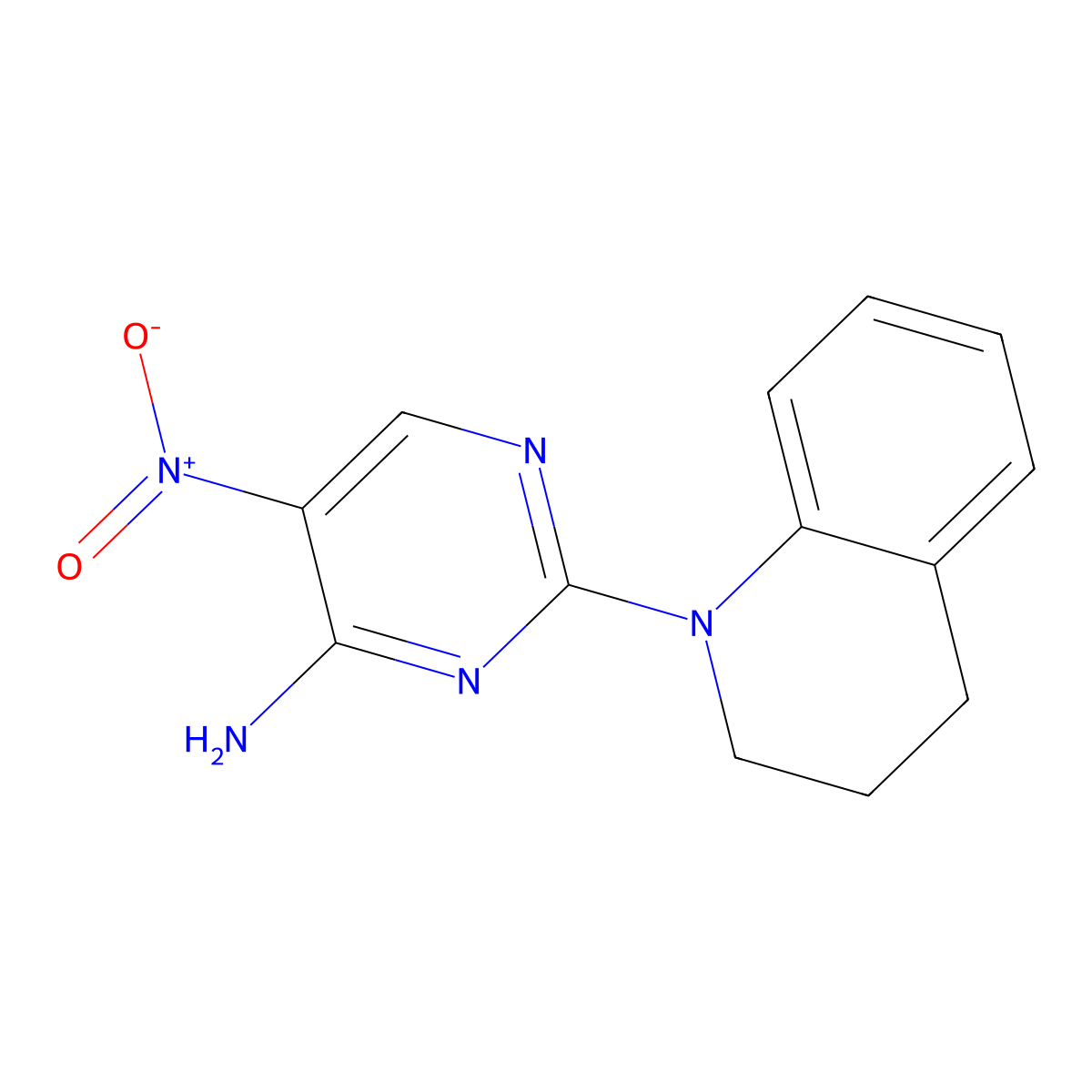2-(3,4-dihydroquinolin-1(2H)-yl)-5-nitropyrimidin-4-amine molecular structure, CAS 1286699-43-1