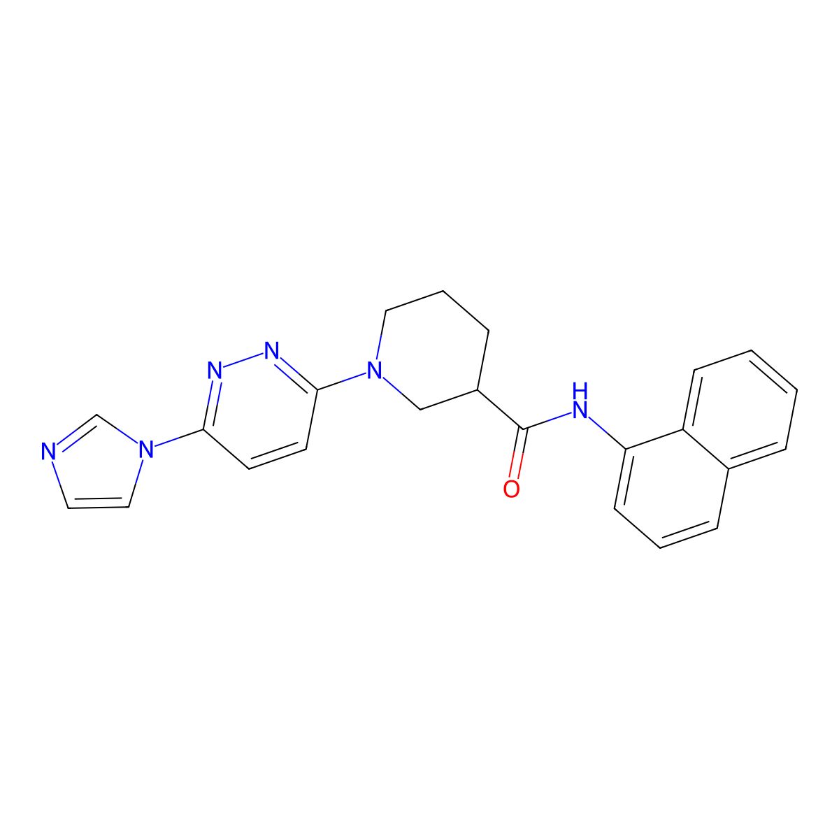 1-(6-(1H-imidazol-1-yl)pyridazin-3-yl)-N-(naphthalen-1-yl)piperidine-3-carboxamide molecular structure, CAS 1286699-45-3