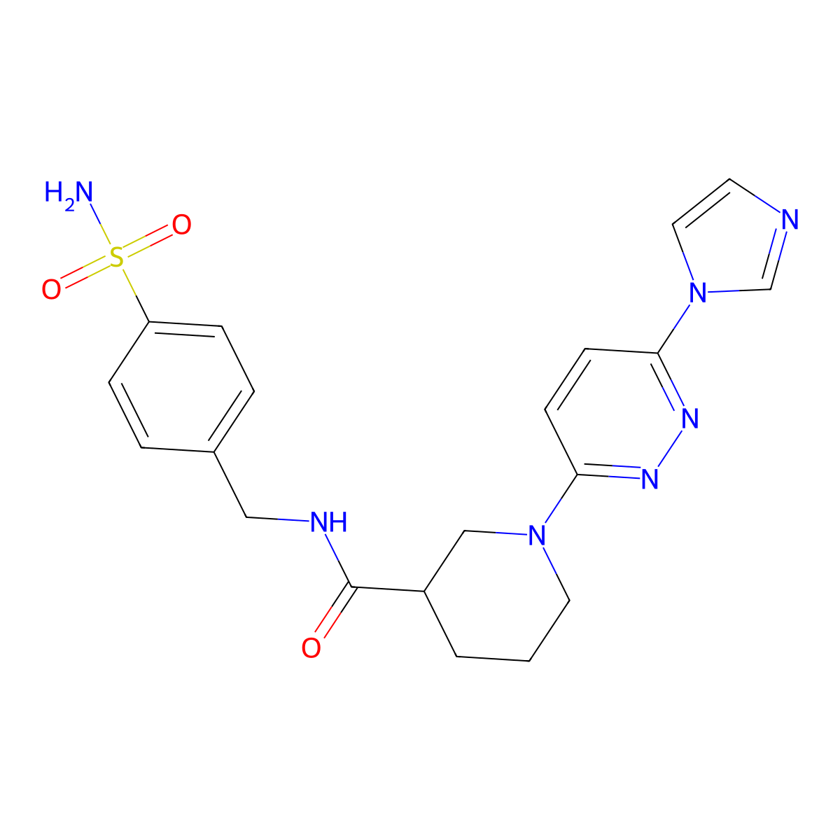 1-(6-(1H-imidazol-1-yl)pyridazin-3-yl)-N-(4-sulfamoylbenzyl)piperidine-3-carboxamide molecular structure, CAS 1286699-64-6