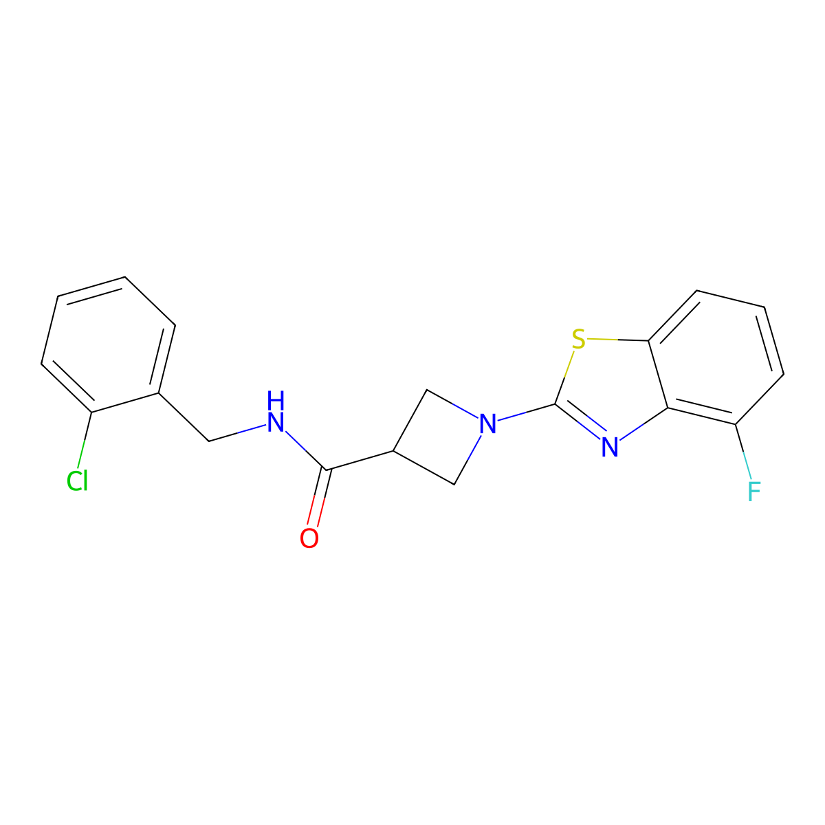 N-(2-chlorobenzyl)-1-(4-fluorobenzo[d]thiazol-2-yl)azetidine-3-carboxamide molecular structure, CAS 1286699-87-3