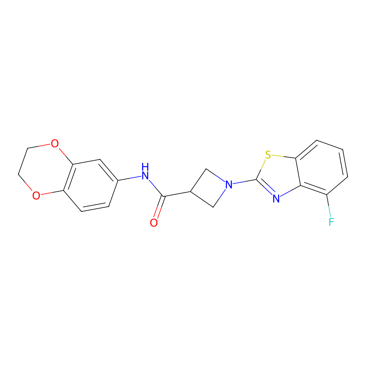 N-(2,3-dihydrobenzo[b][1,4]dioxin-6-yl)-1-(4-fluorobenzo[d]thiazol-2-yl)azetidine-3-carboxamide molecular structure, CAS 1286699-93-1