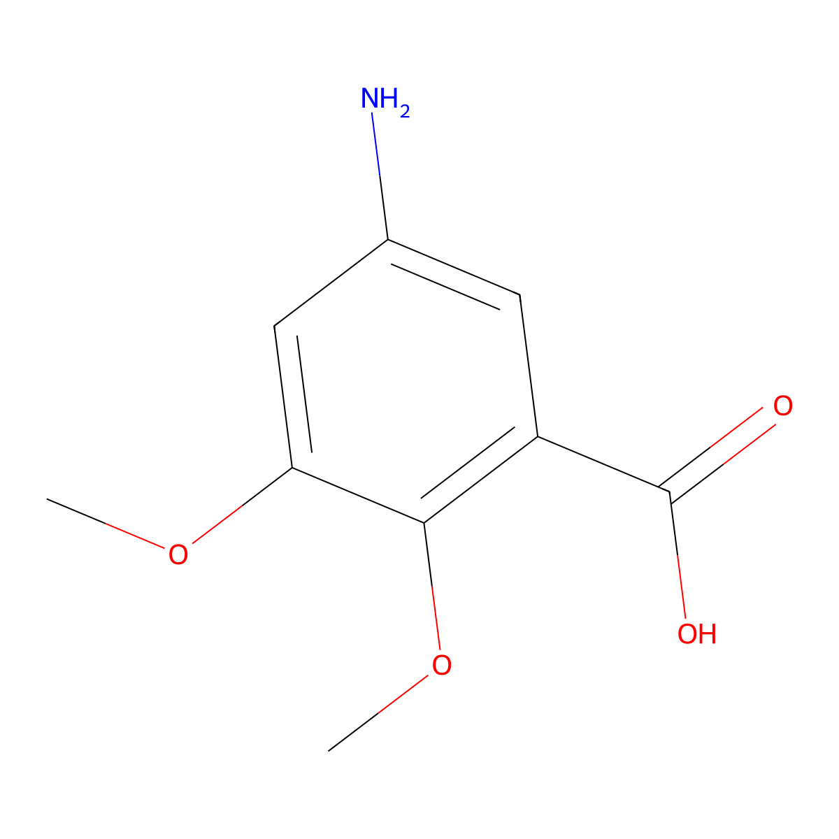 5-Amino-2,3-dimethoxybenzoic acid molecular structure, CAS 128670-46-2