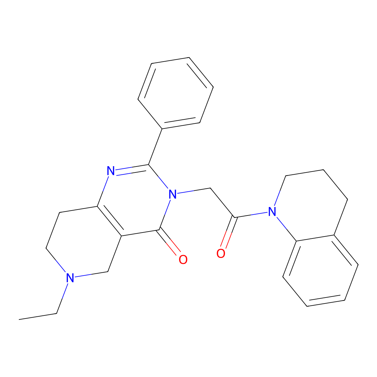 3-(2-(3,4-dihydroquinolin-1(2H)-yl)-2-oxoethyl)-6-ethyl-2-phenyl-5,6,7,8-tetrahydropyrido[4,3-d]pyrimidin-4(3H)-one molecular structure, CAS 1286700-02-4