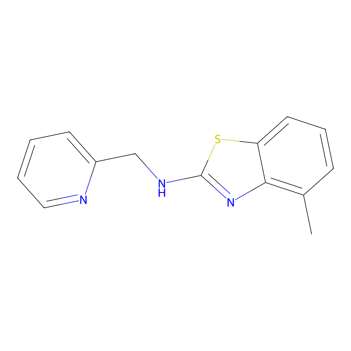 4-methyl-N-(pyridin-2-ylmethyl)benzo[d]thiazol-2-amine molecular structure, CAS 1286700-03-5