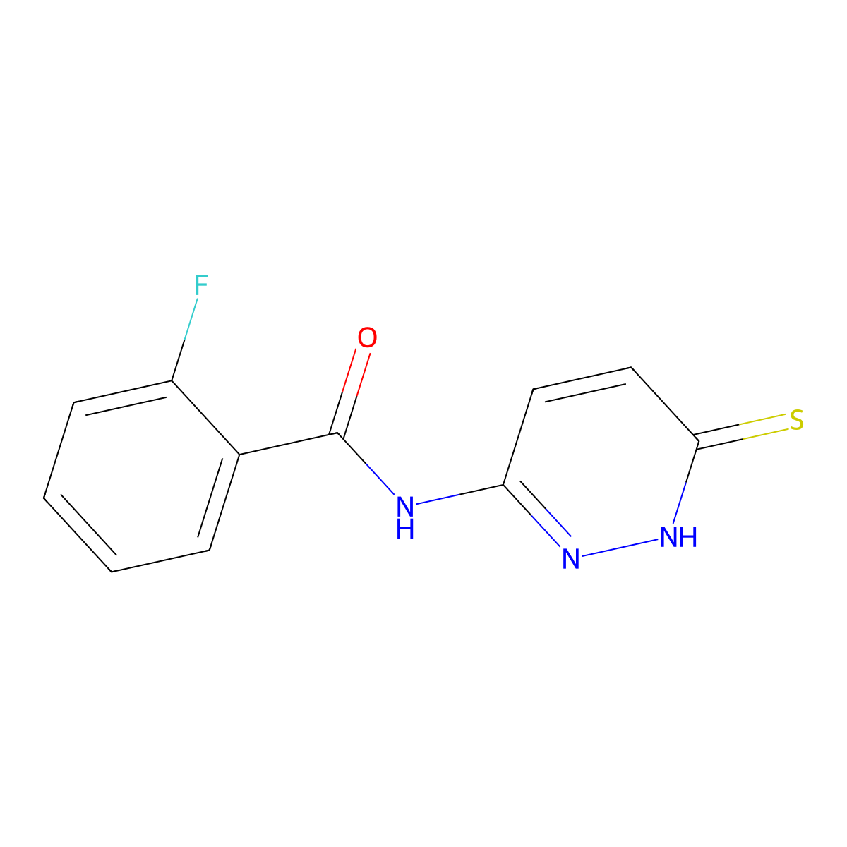 2-fluoro-N-(6-mercaptopyridazin-3-yl)benzamide molecular structure, CAS 1286700-21-7