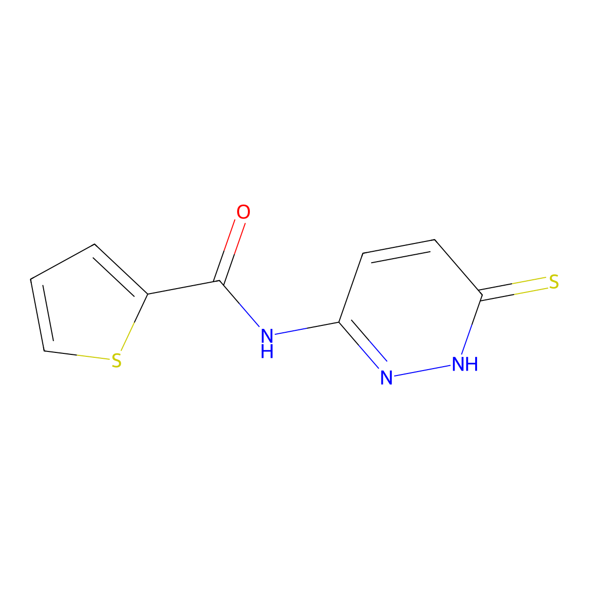 N-(6-mercaptopyridazin-3-yl)thiophene-2-carboxamide molecular structure, CAS 1286700-26-2