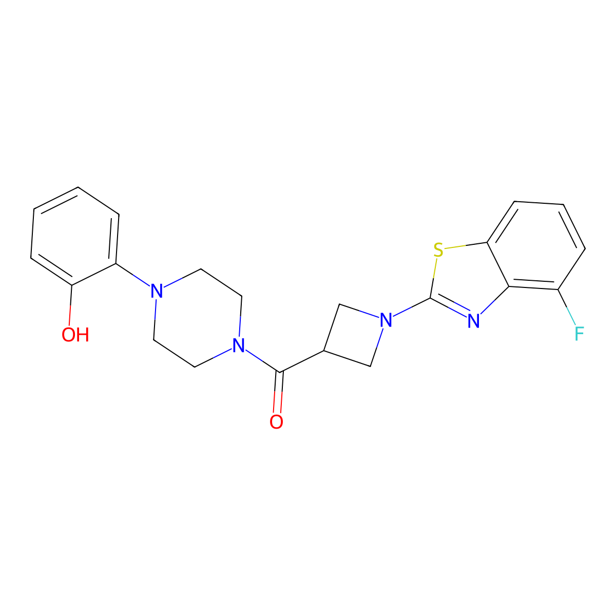 (1-(4-Fluorobenzo[d]thiazol-2-yl)azetidin-3-yl)(4-(2-hydroxyphenyl)piperazin-1-yl)methanone molecular structure, CAS 1286702-09-7