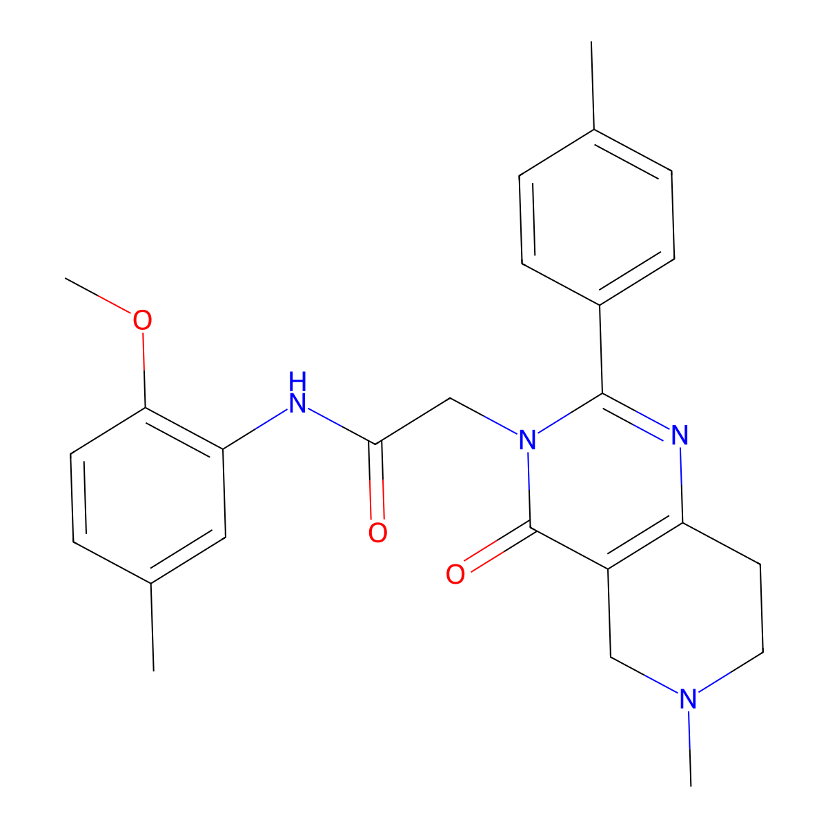 N-(2-methoxy-5-methylphenyl)-2-[6-methyl-2-(4-methylphenyl)-4-oxo-3H,4H,5H,6H,7H,8H-pyrido[4,3-d]pyrimidin-3-yl]acetamide molecular structure, CAS 1286702-10-0