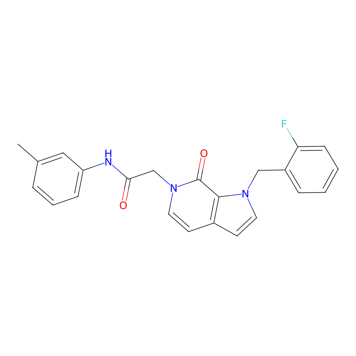 2-{1-[(2-fluorophenyl)methyl]-7-oxo-1H,6H,7H-pyrrolo[2,3-c]pyridin-6-yl}-N-(3-methylphenyl)acetamide molecular structure, CAS 1286702-42-8
