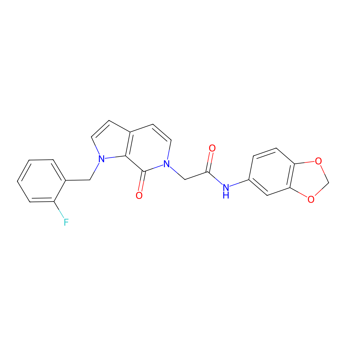 N-(2H-1,3-benzodioxol-5-yl)-2-{1-[(2-fluorophenyl)methyl]-7-oxo-1H,6H,7H-pyrrolo[2,3-c]pyridin-6-yl}acetamide molecular structure, CAS 1286702-46-2