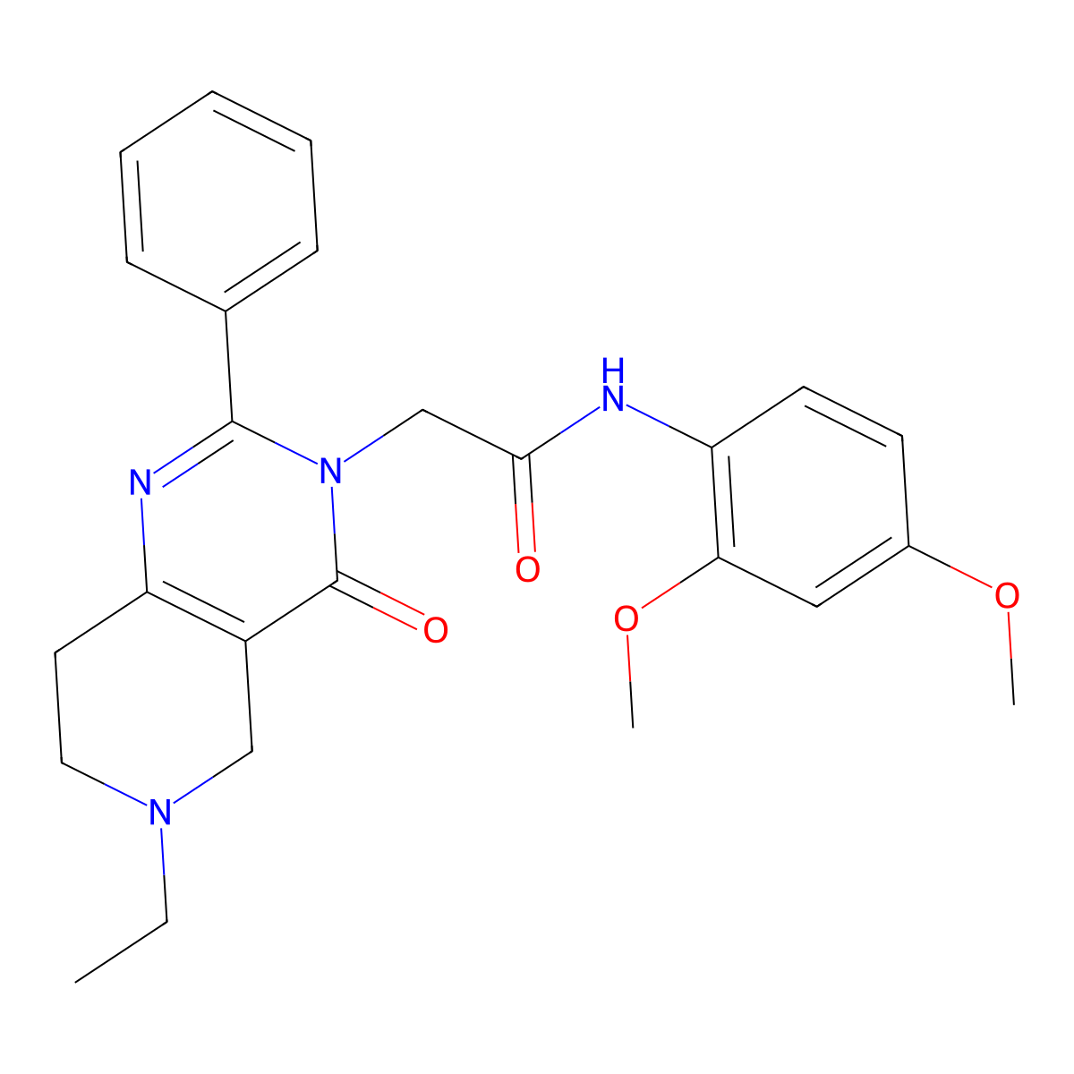 N-(2,4-dimethoxyphenyl)-2-(6-ethyl-4-oxo-2-phenyl-5,6,7,8-tetrahydropyrido[4,3-d]pyrimidin-3(4H)-yl)acetamide molecular structure, CAS 1286702-49-5