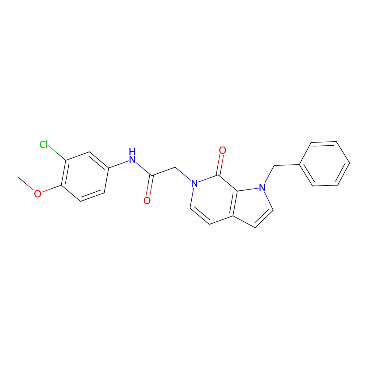 2-(1-benzyl-7-oxo-1H-pyrrolo[2,3-c]pyridin-6(7H)-yl)-N-(3-chloro-4-methoxyphenyl)acetamide molecular structure, CAS 1286702-51-9