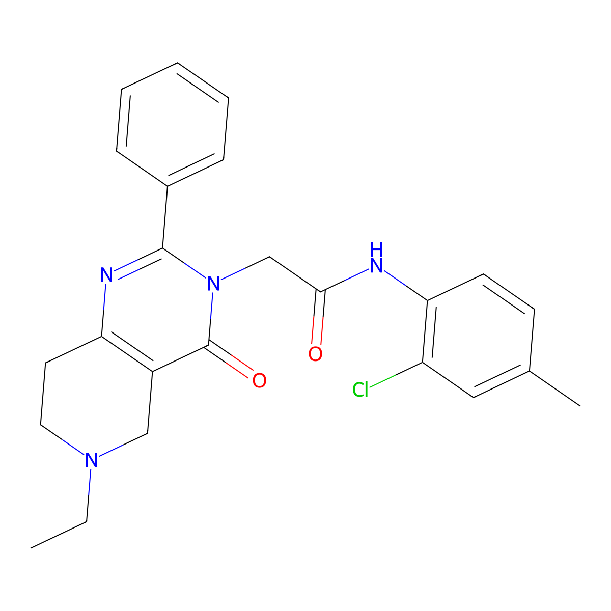 N-(2-chloro-4-methylphenyl)-2-{6-ethyl-4-oxo-2-phenyl-3H,4H,5H,6H,7H,8H-pyrido[4,3-d]pyrimidin-3-yl}acetamide molecular structure, CAS 1286702-53-1