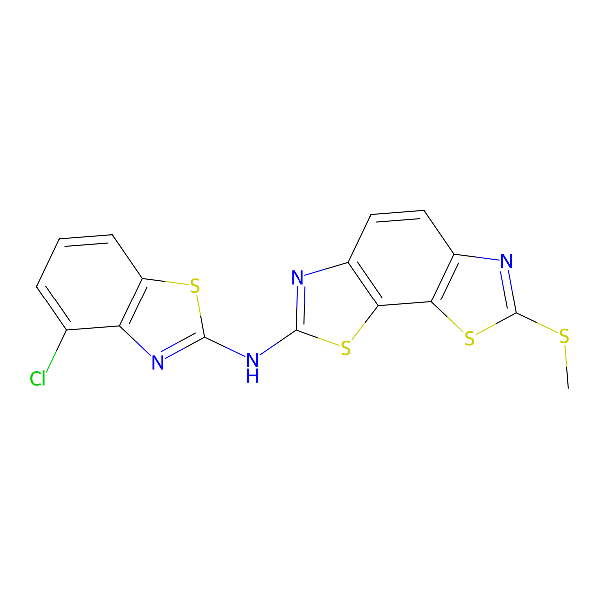 N-(4-chlorobenzo[d]thiazol-2-yl)-7-(methylthio)benzo[1,2-d:4,3-d']bis(thiazole)-2-amine molecular structure, CAS 1286702-54-2