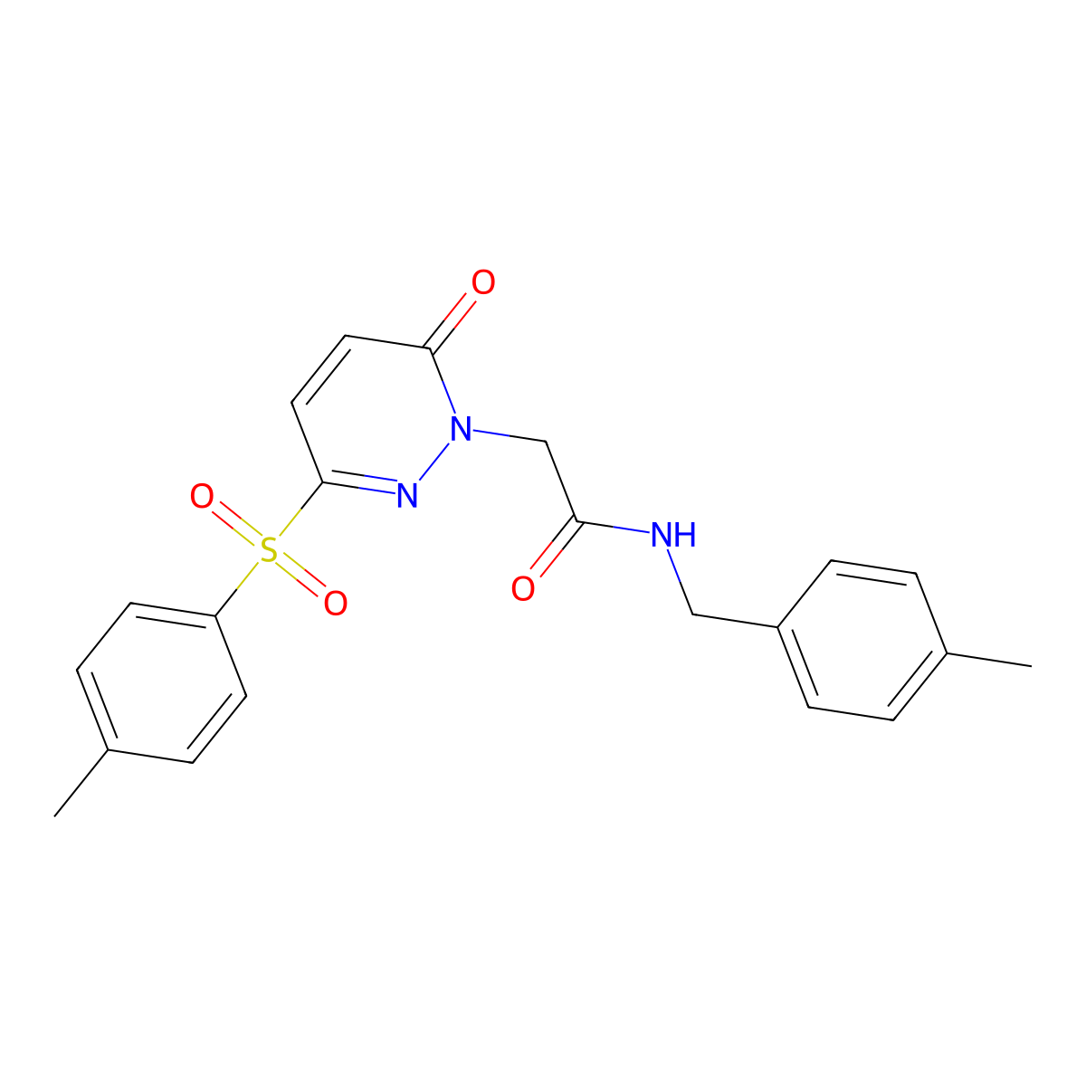 N-(4-methylbenzyl)-2-(6-oxo-3-tosylpyridazin-1(6H)-yl)acetamide molecular structure, CAS 1286702-68-8