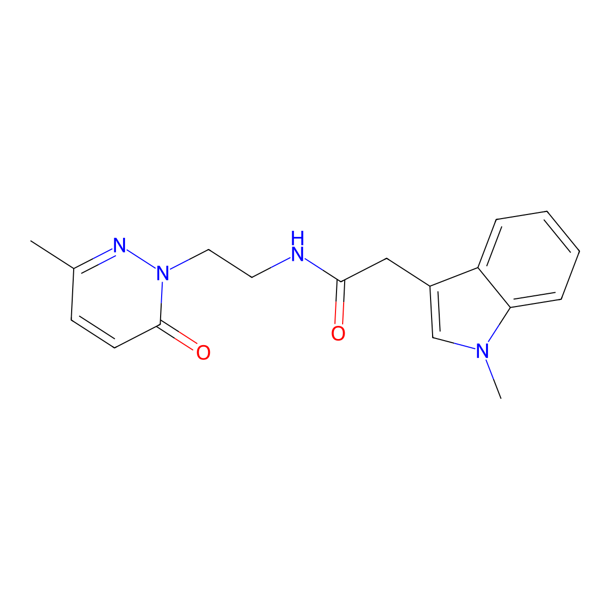 2-(1-methyl-1H-indol-3-yl)-N-(2-(3-methyl-6-oxopyridazin-1(6H)-yl)ethyl)acetamide molecular structure, CAS 1286702-72-4