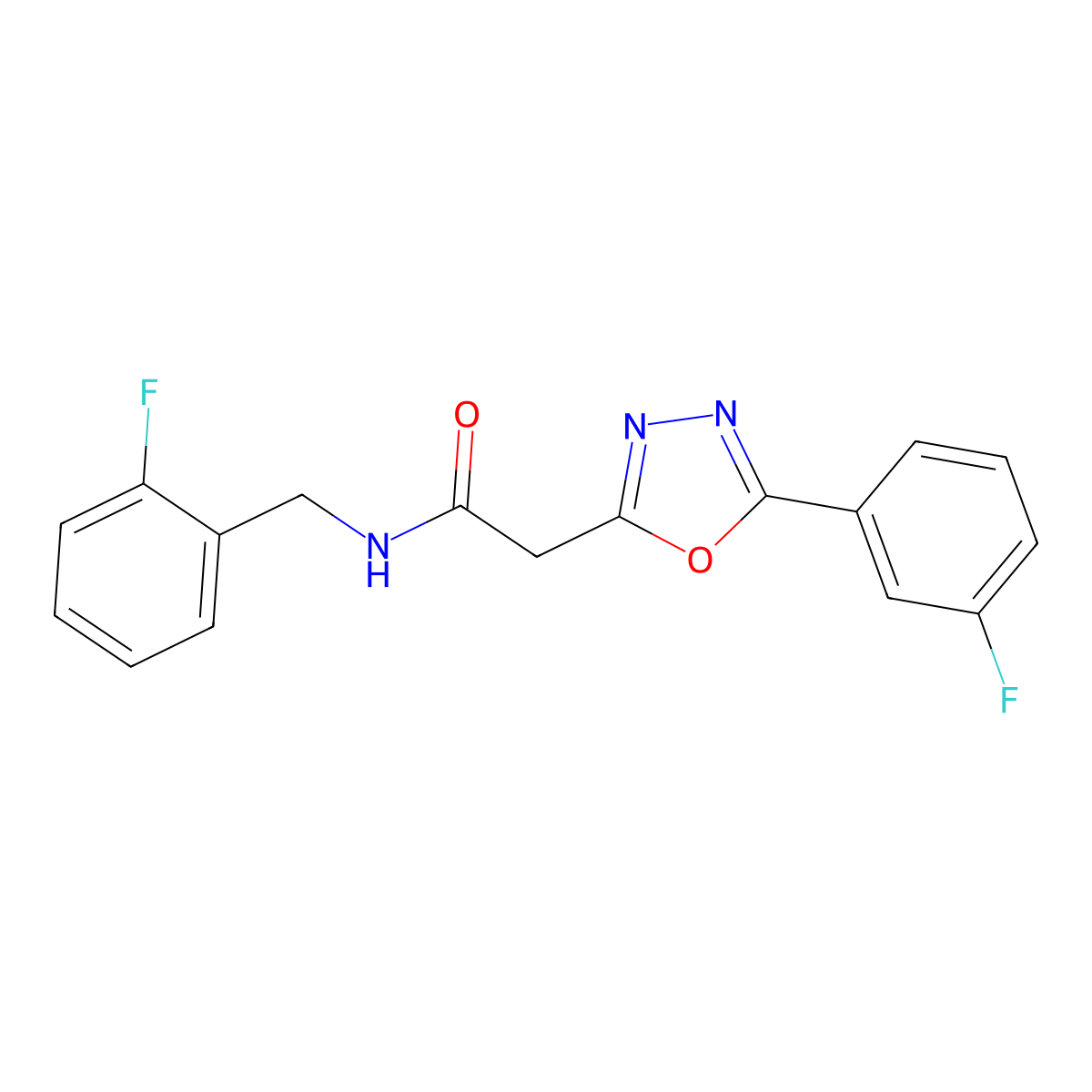 N-(2-fluorobenzyl)-2-(5-(3-fluorophenyl)-1,3,4-oxadiazol-2-yl)acetamide molecular structure, CAS 1286702-87-1
