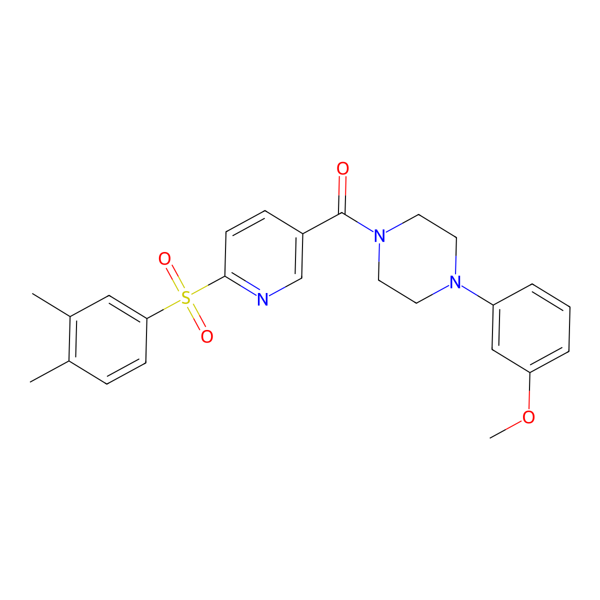 1-[6-(3,4-Dimethylbenzenesulfonyl)pyridine-3-carbonyl]-4-(3-methoxyphenyl)piperazine molecular structure, CAS 1286702-90-6