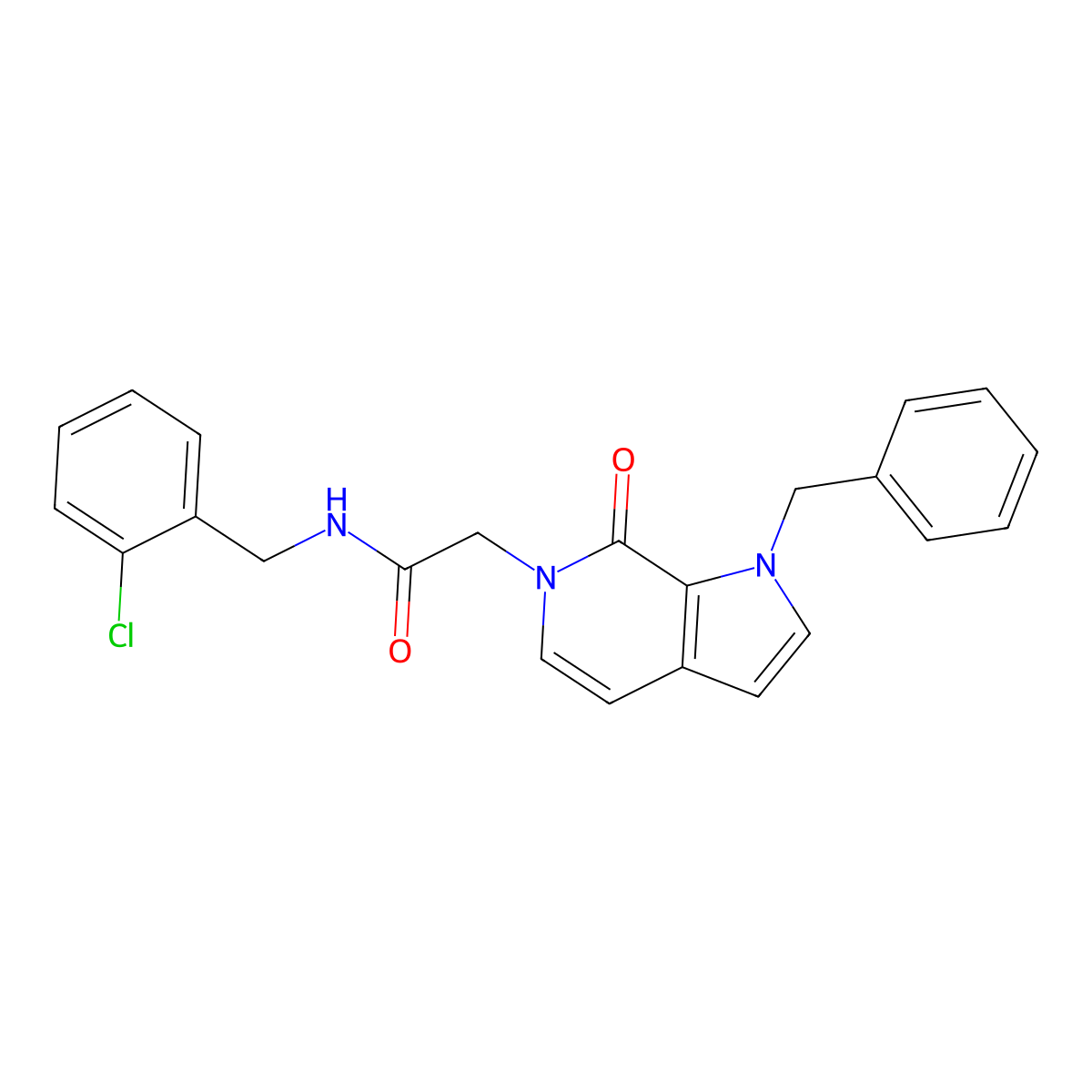 2-(1-benzyl-7-oxo-1H-pyrrolo[2,3-c]pyridin-6(7H)-yl)-N-(2-chlorobenzyl)acetamide molecular structure, CAS 1286703-04-5
