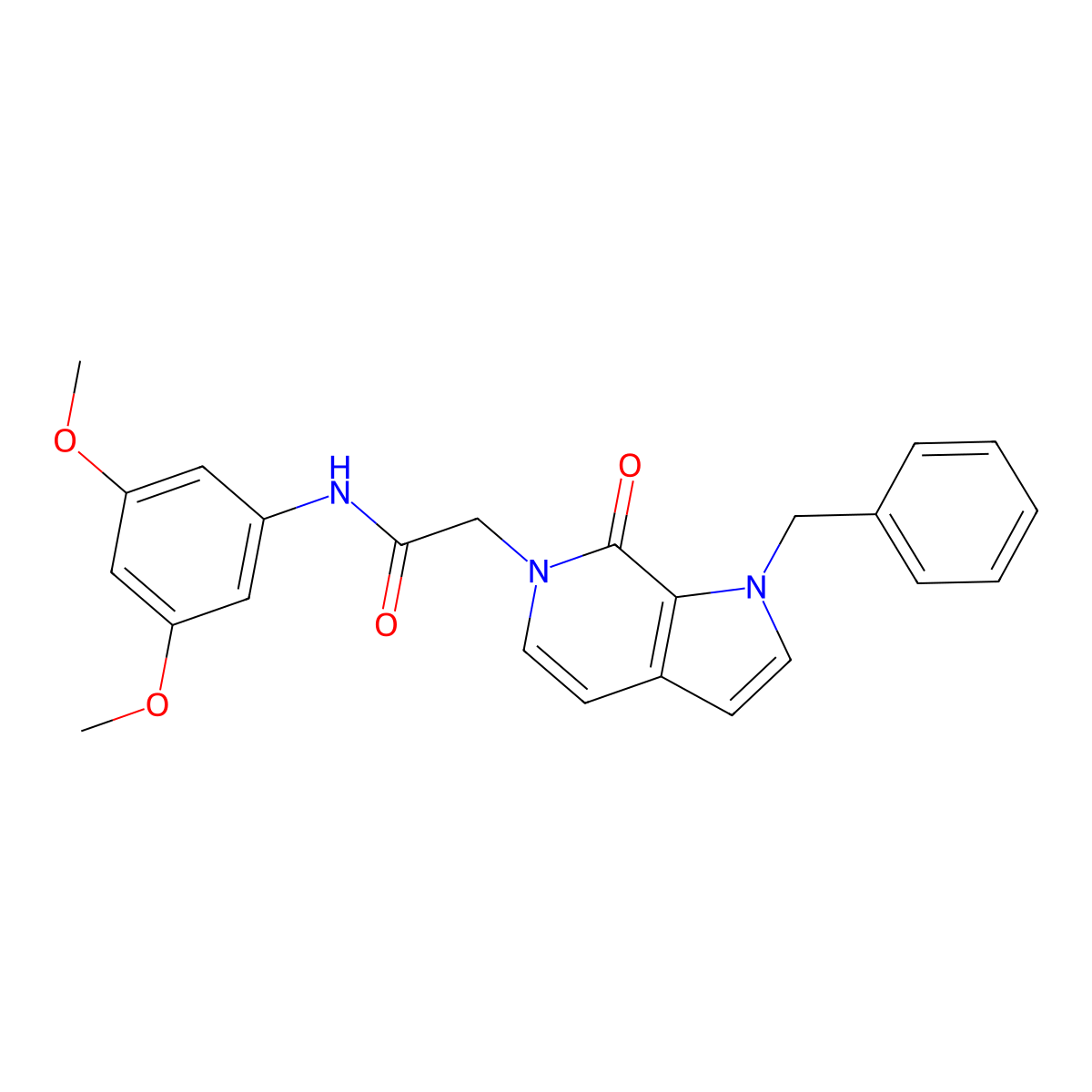2-(1-benzyl-7-oxo-1H-pyrrolo[2,3-c]pyridin-6(7H)-yl)-N-(3,5-dimethoxyphenyl)acetamide molecular structure, CAS 1286703-10-3