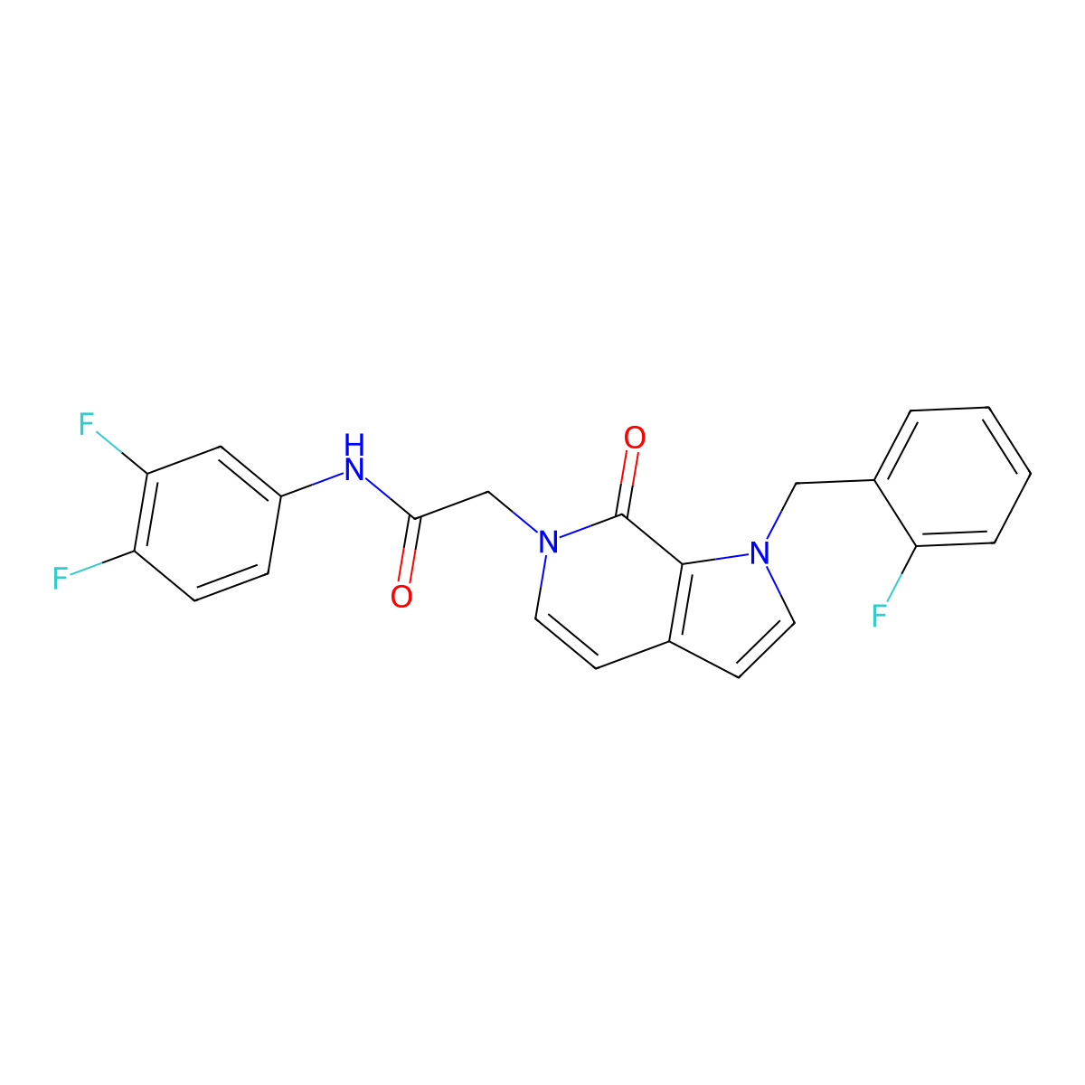 N-(3,4-difluorophenyl)-2-{1-[(2-fluorophenyl)methyl]-7-oxo-1H,6H,7H-pyrrolo[2,3-c]pyridin-6-yl}acetamide molecular structure, CAS 1286703-13-6