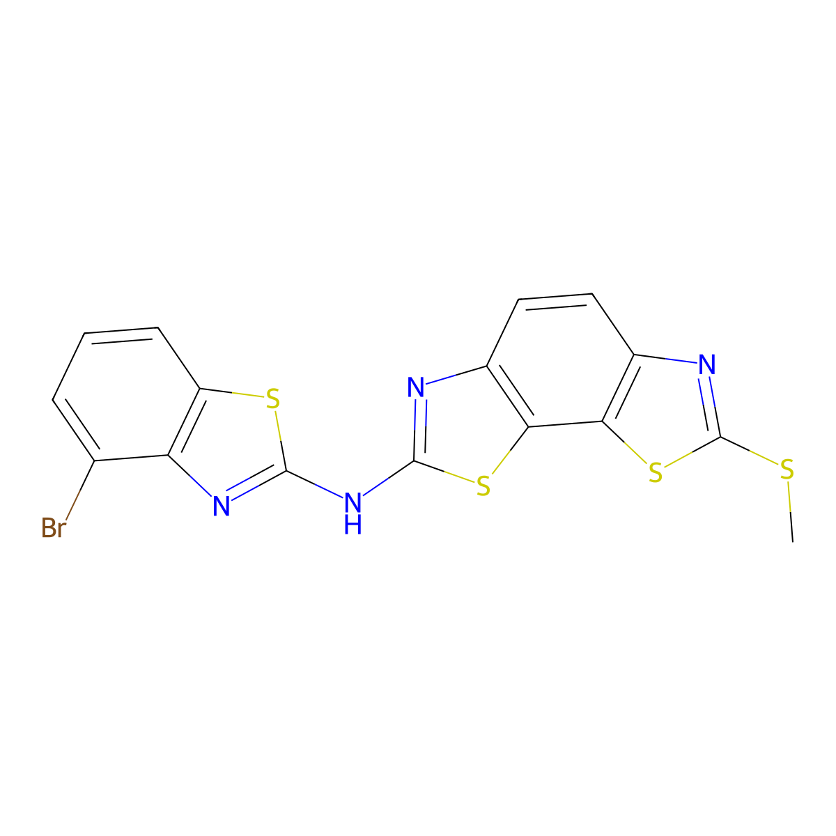 N-(4-bromo-1,3-benzothiazol-2-yl)-11-(methylsulfanyl)-3,12-dithia-5,10-diazatricyclo[7.3.0.0^{2,6}]dodeca-1(9),2(6),4,7,10-pentaen-4-amine molecular structure, CAS 1286703-16-9