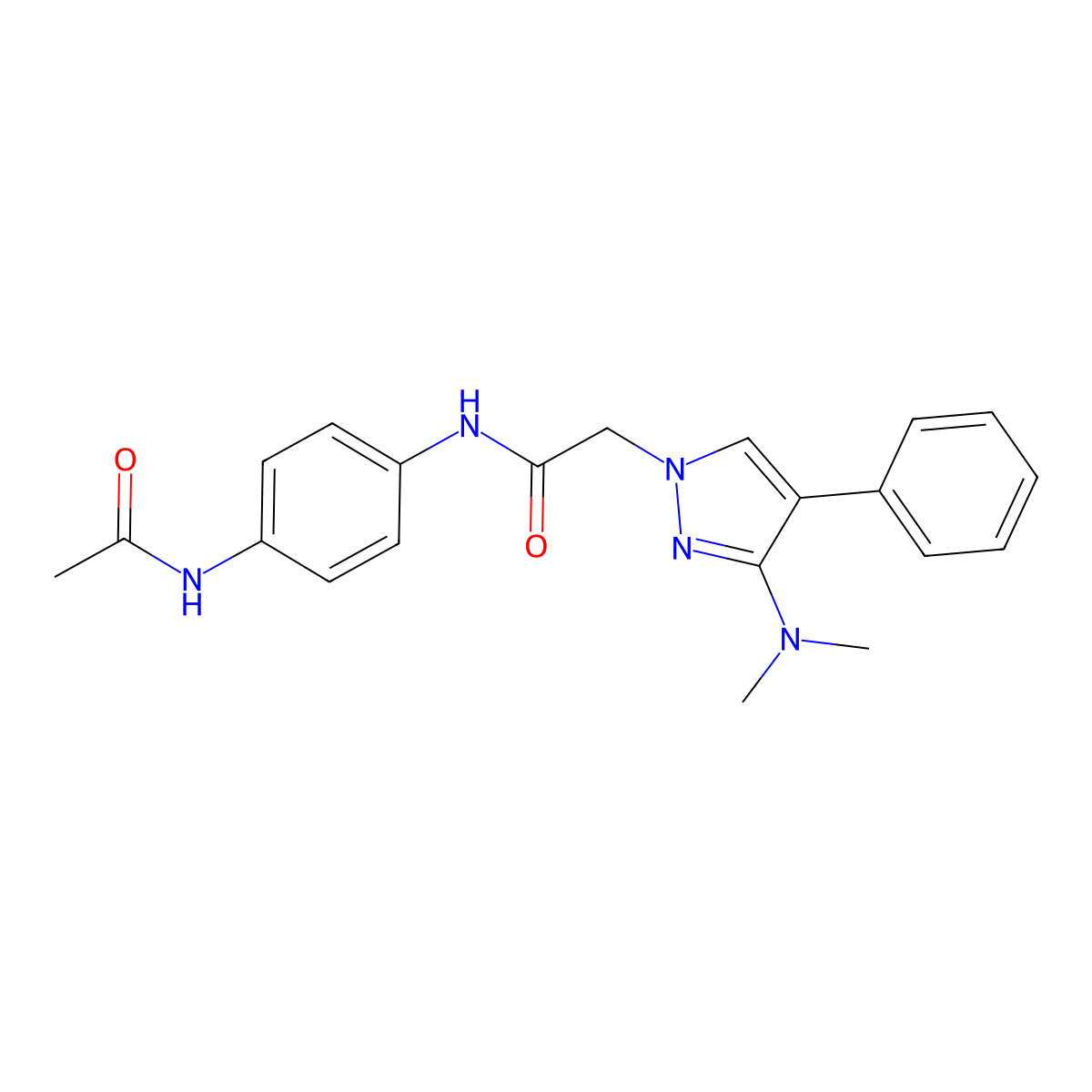 N-(4-acetamidophenyl)-2-(3-(dimethylamino)-4-phenyl-1H-pyrazol-1-yl)acetamide molecular structure, CAS 1286703-18-1