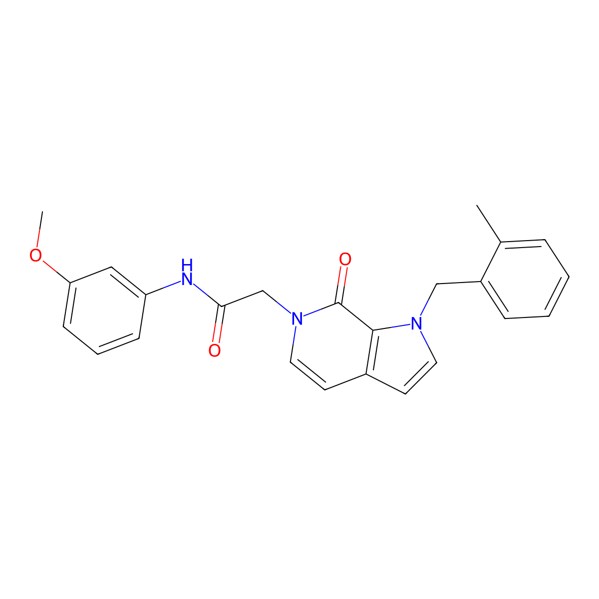 N-(3-methoxyphenyl)-2-{1-[(2-methylphenyl)methyl]-7-oxo-1H,6H,7H-pyrrolo[2,3-c]pyridin-6-yl}acetamide molecular structure, CAS 1286703-39-6