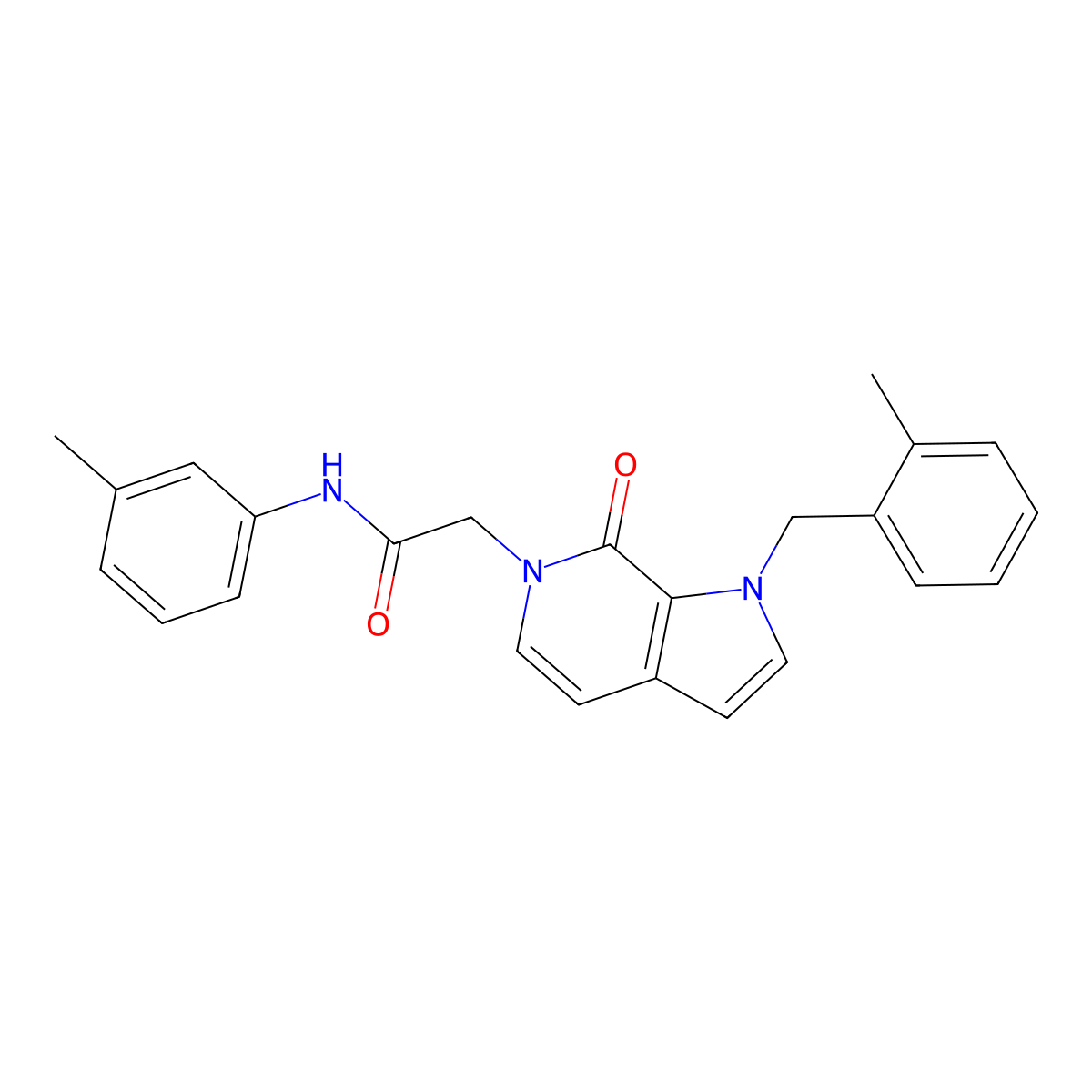 2-[1-(2-methylbenzyl)-7-oxo-1,7-dihydro-6H-pyrrolo[2,3-c]pyridin-6-yl]-N-(3-methylphenyl)acetamide molecular structure, CAS 1286703-42-1